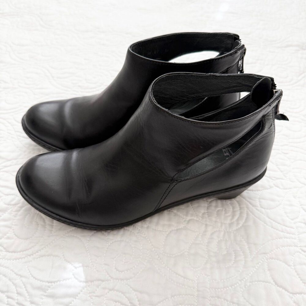 Dansko Black Leather Cutout Ankle Booties - Picture 4 of 9